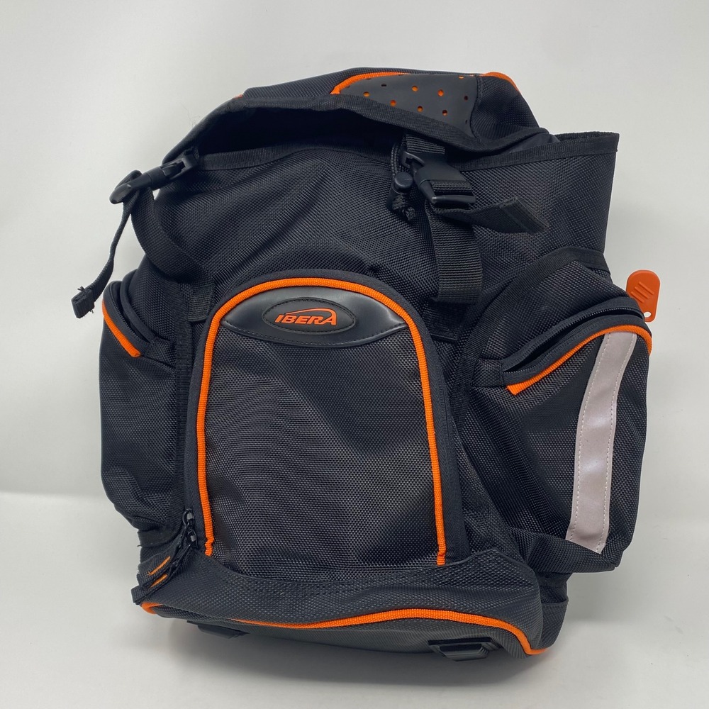 Ibera PakRak Bicycle Pannier Bag Black Orange Quick Release Commuter Bike Bag